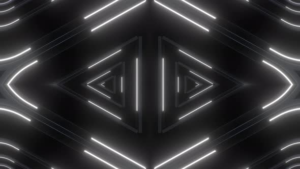 4k Black White Neon Pattern 7