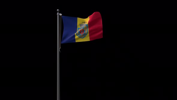 Bucharest Flag With Alpha 4K