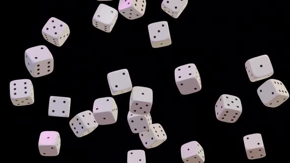 Dice Falling on transparent floor