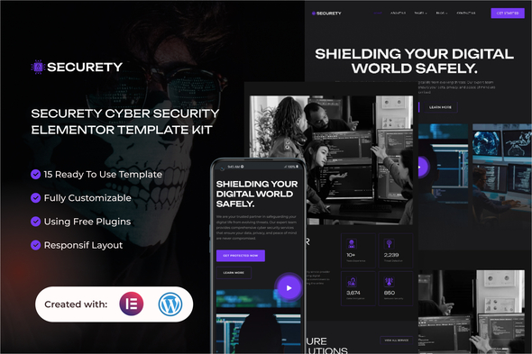 Securety – Cyber Security Service Elementor Template Kit – 1 Sold!