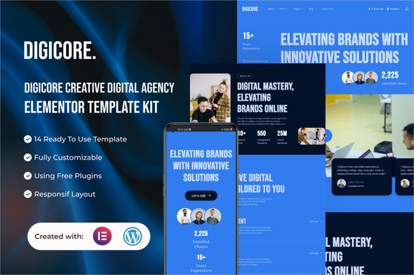 Digicore - Creative Digital Agency Elementor Template Kit