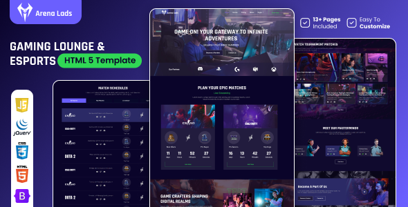 Arena Lads - Esports & Gaming HTML5 Template