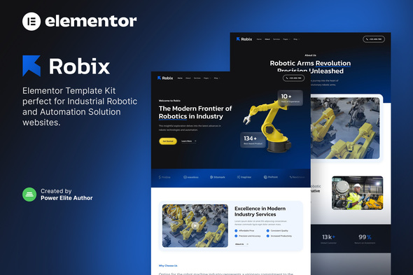 Robix – Industrial Robotic & Automation Solution Elementor Template Kit