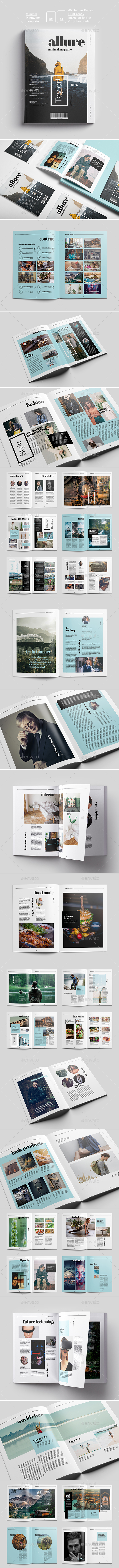60 Pages Minimal Magazine Template