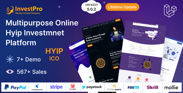 Hyip InvestPro –  Advance HYIP & ICO Investment Wallet & Banking Platform