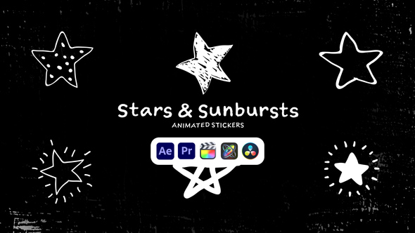Stars & Sunbursts Animated Stickers