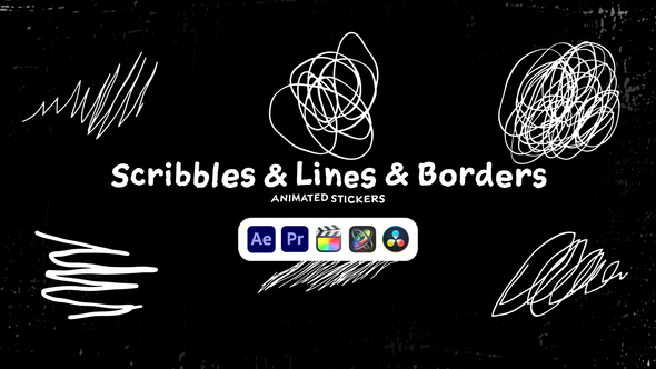 Scribbles & Lines & Borders Animated Stickers