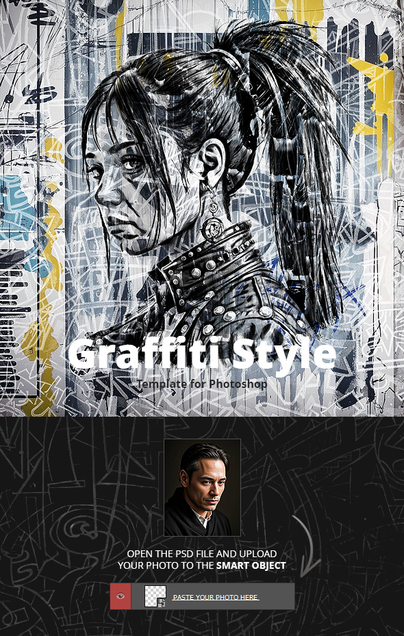 Graffiti Style Template for Photoshop