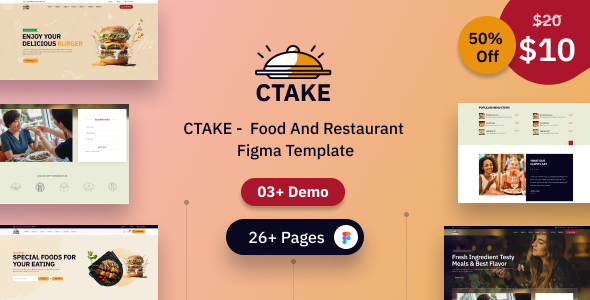 CTAKE - Food And Restaurant  Figma Template
