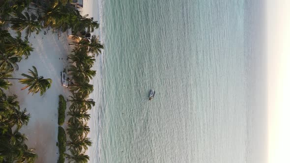 Zanzibar Tanzania  Vertical Video of the Ocean Near the Coast Slow Motion