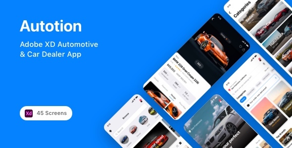 Autotion - Adobe XD Automotive & Car Dealer App