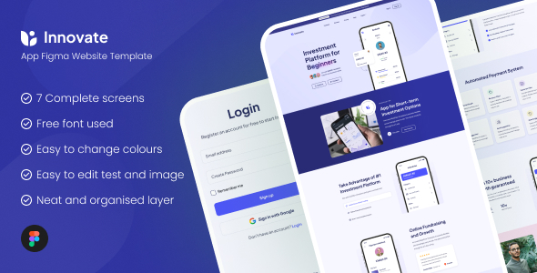 Innovate - Mobile App Figma Website Template