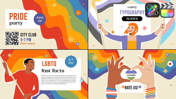 LGBTQ Typography Slides for FCPX
