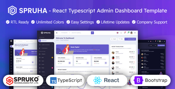 Spruha - React Typescript Admin Dashboard Template