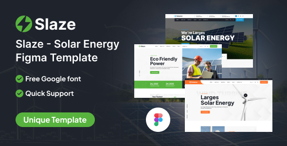 Slaze - Solar & Renewable Energy Figma Template