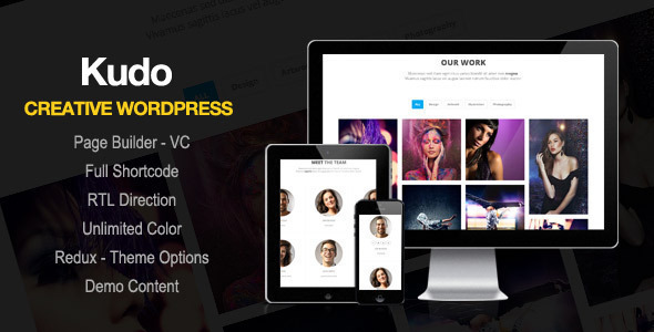 Kudo - Portfolio, Marketing Landing Page WordPress Theme