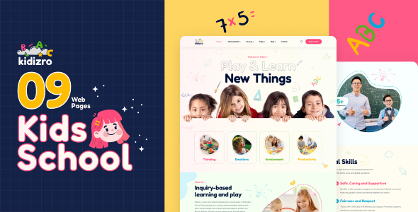 kidizro - Kids Education Website Figma Template