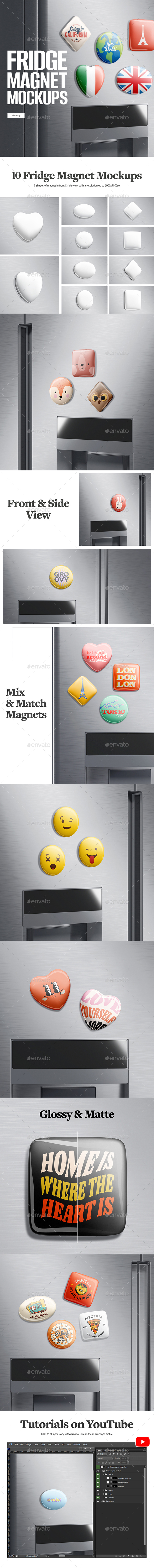 Fridge Magnet Mockups