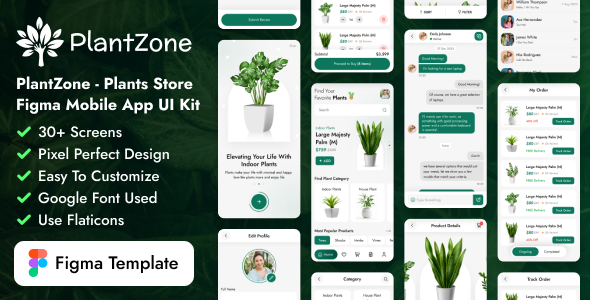 PlantZone - Plants Store Figma Mobile App UI Kit