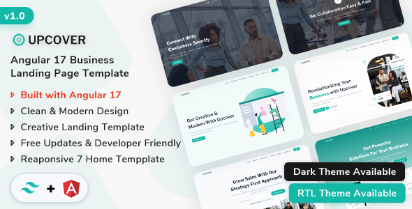 Upcover - Angular 17 Business Landing Page Template