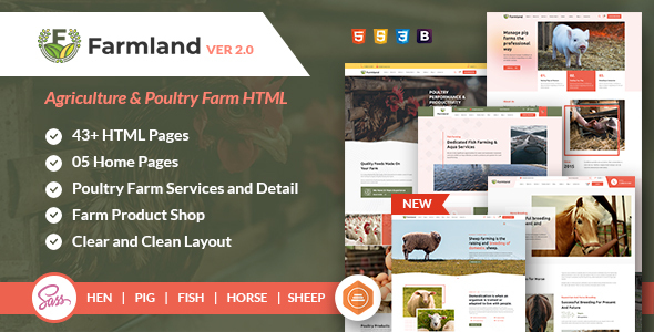 Farmland Agriculture & Poultry Farm HTML Template