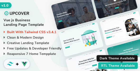 Upcover - Vue Js Business Landing Page Template