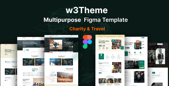 w3Theme – Charity & Travel Figma Template