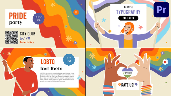 LGBTQ Typography Slides for Premiere Pro