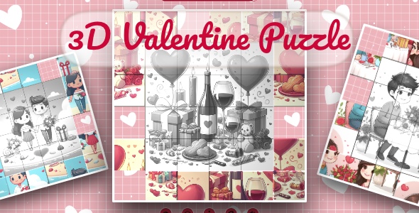 3D Valentine Puzzle - Cross Platform Puzzle Game