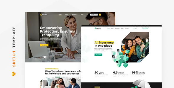 Insurx – Insurance Agency Template for Sketch