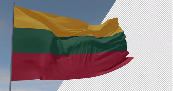 flag Lithuania patriotism national freedom, seamless loop, alpha channel