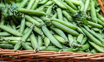 Green peas at market