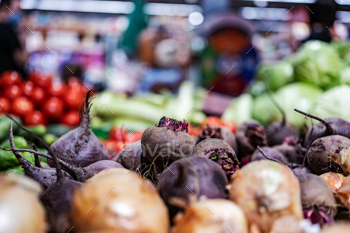 Vegetables on grocery market