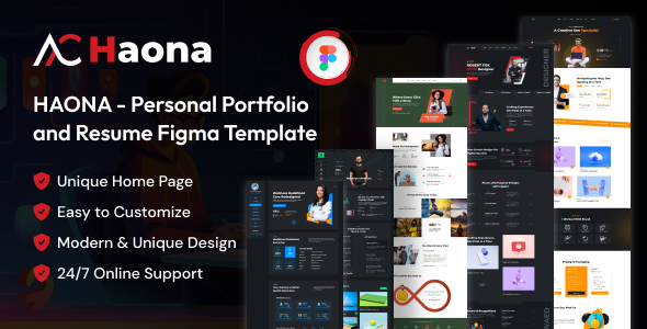 HAONA - Personal Portfolio and Resume Figma Template