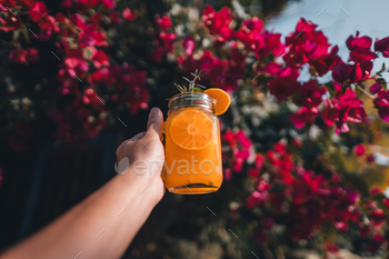 Orange juice,Cold orange juice in a glass