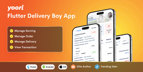YOORI eCommerce Delivery Boy Flutter App