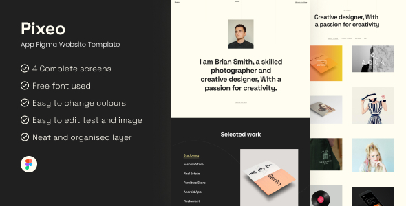 Pixeo - Designer Portfolio Figma Template