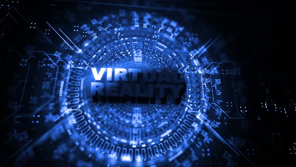 Virtual Reality Word On Digital Background 4K