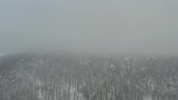 Top of Carpathian mountain ranges in Eastern Serbia 4K aerial video