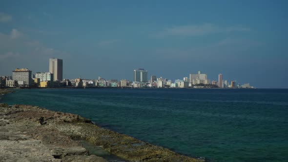 Wide view of Havana Cuba on the coast