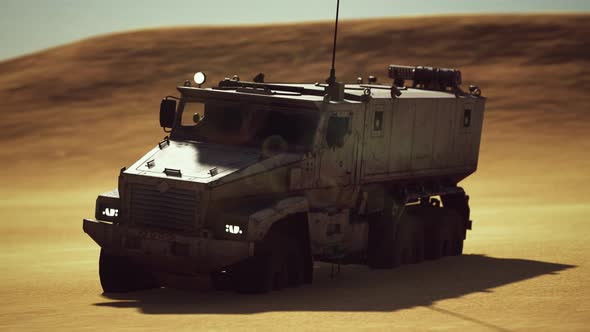 Armoured Military Truck in Desert