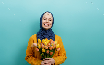 girl with yellow flowers