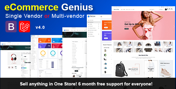 eCommerce Genius -  Laravel Single and Multi vendor eCommerce Store