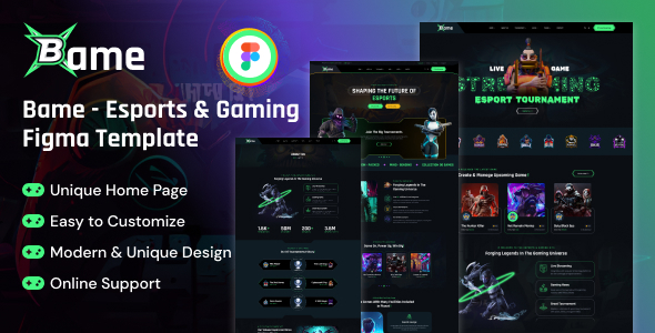 Bame - eSports and Gaming Figma Template