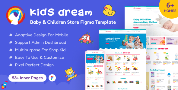 KidsDream - Baby & Kids store Template for Figma