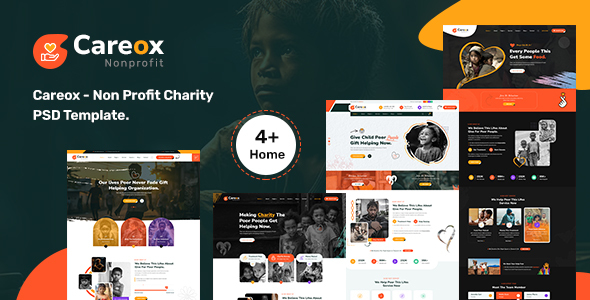 Careox - Non Profit Charity PSD Template
