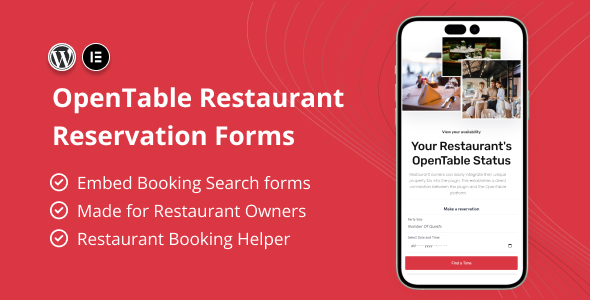 OpenTable Restaurant Reservation Forms for Elementor