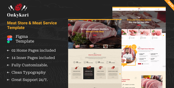 OnkyKari - Butcher, Food and Meat Shop Figma Template