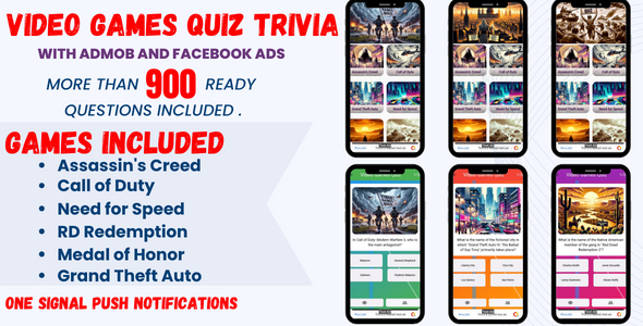 Video Games Quiz Trivia ( Admob & Facebook Ads )