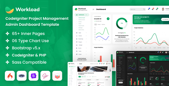 Workload - CodeIgniter Project Management Admin Dashboard Template